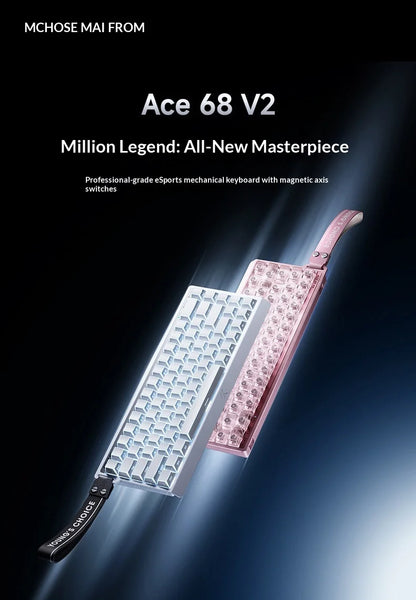 MCHOSE ACE 60 Pro ACE68 V2 Customized Magnetic Axis Gaming Mechanical Keyboard Wired Hot Swap 0.08ms 0.001mmRT 8KHz 256K SOCD/RS