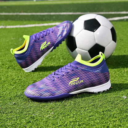 Uudet miesten korkealaatuiset jalkapallokengät, nappulakengät otteluihin, sisäkäyttöön, suosittuihin ulkopeleihin, nurmelle, korkeavartiset futsal-luistamattomat sneakerit