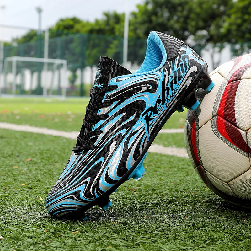 Chaussures de football pour hommes, modèle bas, avec crampons longs FG/TF, chaussures de football pour jeunes, ultra-légères, antidérapantes, pour entraînement sur gazon naturel, chaussures de sport.