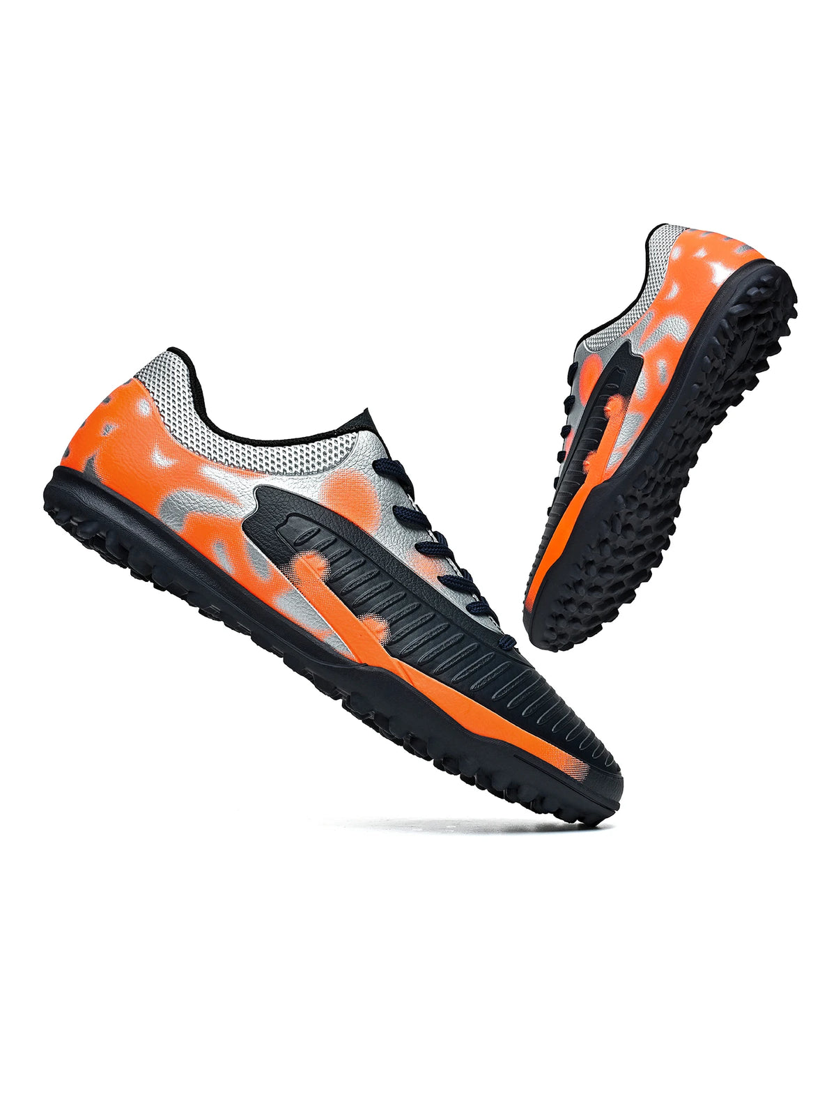 Chaussures de football TF pour adultes, semelle extérieure en caoutchouc flexible, tige en PU souple, chaussures pratiques pour l'entraînement quotidien de football.
