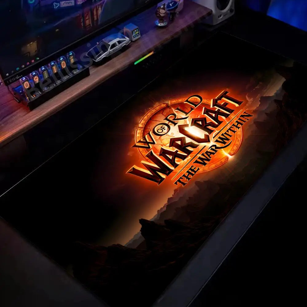 Natural Horde Alliance podloga za miško iz gume, velika podloga za računalniško mizo in tipkovnico, HD World of Warcraft igralna podloga za miško s hitrim zapiranjem robov