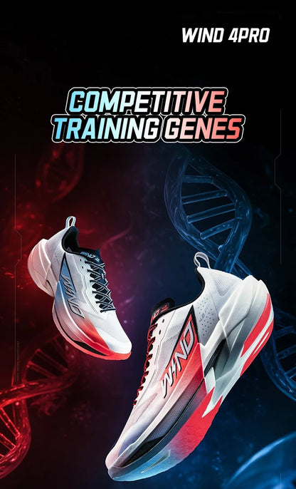 QIAODAN WIND 4PRO Carbon Plate Marathon Shoes for Men, Professional Racing Sneakers 2026, Breathable Running Sports Shoes QDB023262291