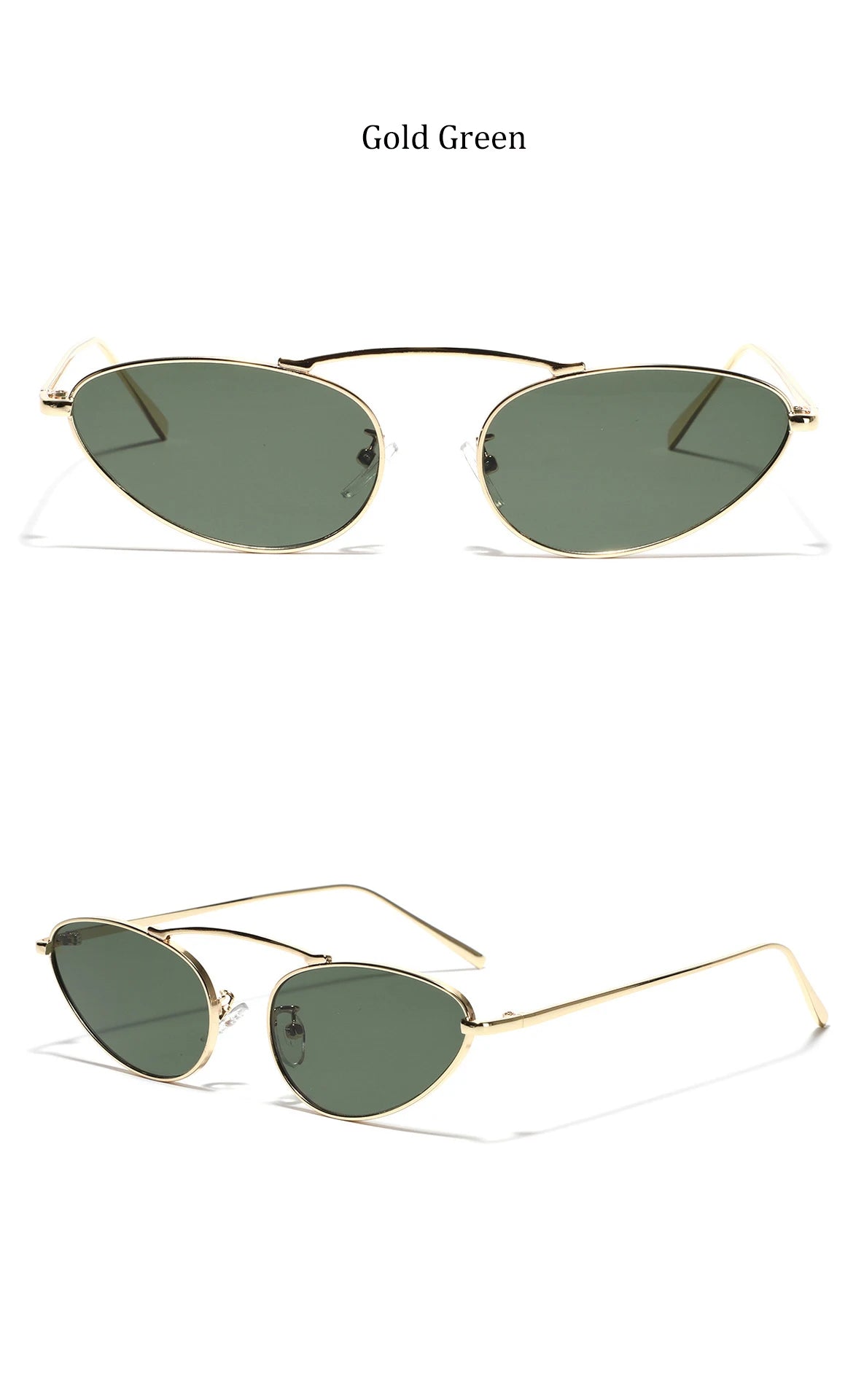 Luxury Brand Cat Eye Sunglasses Women 2025 Fashion Unique Small Oval Sun Glasses Trendy Metal Frame Cool Triangle Eyewear UV400