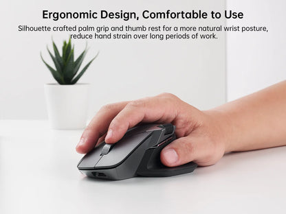 Rapoo MT760L/MT760M kelių režimų įkraunama belaidė ergonomiška pelė, 4000 DPI, palaiko iki 4 įrenginių, Bluetooth pelė