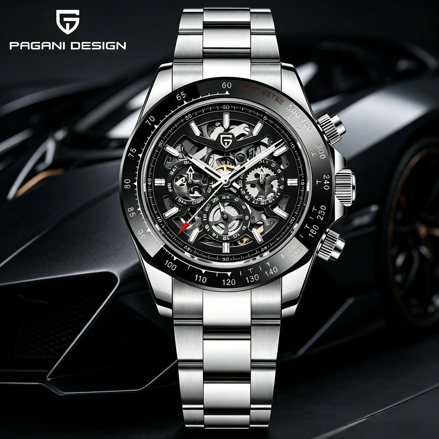PAGANI DESIGN Men‘s Automatic Mechanical Watch Stainless Steel Waterproof Sport 10Bar Luxury Casual Watch for Men Reloj Hombre