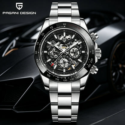 PAGANI DESIGN Men‘s Automatic Mechanical Watch Stainless Steel Waterproof Sport 10Bar Luxury Casual Watch for Men Reloj Hombre