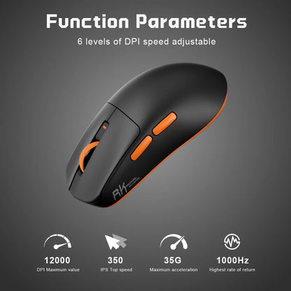 RK ROYAL KLUDGE M30 Bluetooth Wireless Mouse PAW3311 41G Lightweight 12000dpi Tri-mode Gamer Computer Mouse  Ergonomic Software