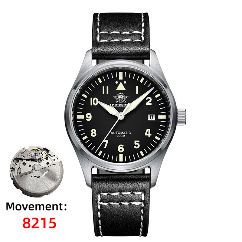ADDIESDIVE Watches For Men C3 Super Luminous 200m Waterproof  Japan 8215 316L Stainless Reloj Hombre Automatic Mechanical Watch