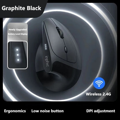 Inphic X9 PRO függőleges vezeték nélküli egér Type-C gyorstöltéssel, ergonomikus, halk irodai egér laptophoz, PC-hez, számítógéphez és gaminghez