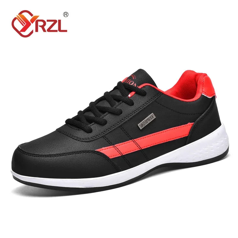 YRZL férfi cipő tavaszra és őszre, vízálló gyalogló sneaker, szabadidős férfi bőr sportcipő, csúszásmentes lábbeli, teniszcipő férfiaknak