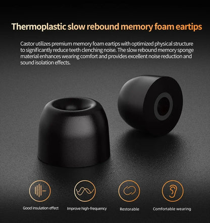 KZ Castor Wired Earbuds HiFi Bass Earphones with Dual Dynamic Drivers, Tunable Balanced Armature In-Ear Headphones, High Resolution Audio Earbuds