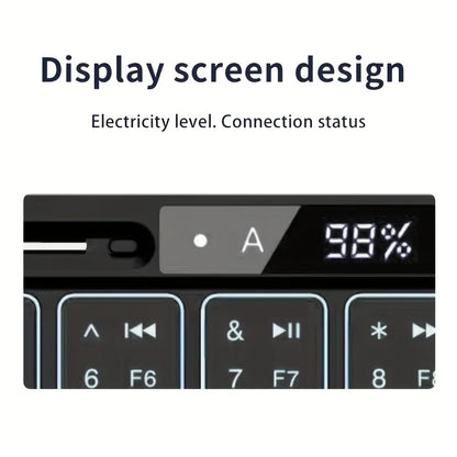 Wireless Folding Keyboard with Backlight RGB Foldable Bluetooth Keyboard with Touchpad Travel Keyboard for iOS Android Mac OS