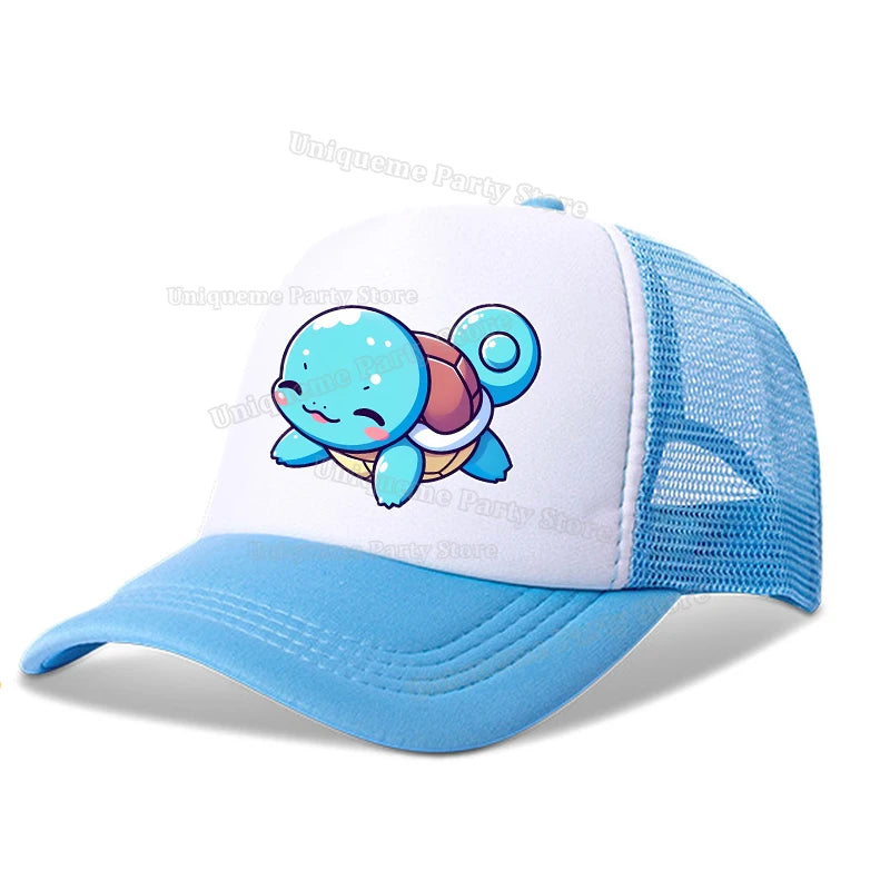 Kawaii Pikachus Squirtle Baseball Cap Pokemons Cartoon Kids Adult Sun-proof Sunhat Cute Boy Girl Outdoor Peak Cap Summer Dad Hat