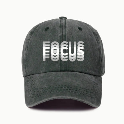 FOCUS Print Cap Washed Cotton Adjustable Classic Style Baseball Cap, Sports Duckbill Hat for Men and Women