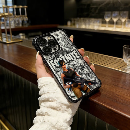 Battle Royale Fortnite Plating Phone Case For iPhone 17 17e 16e 16 15 14 13 12 11 Pro Max X XR XSMax 7 8 Mini Air Plus Airbag