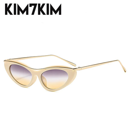 Fashion Small Cat Eye Sunglasses Women 2026 Luxury Brand Punk Metal Frame Sunglass Vintage Sexy Traveling Eyewear UV400 Shades