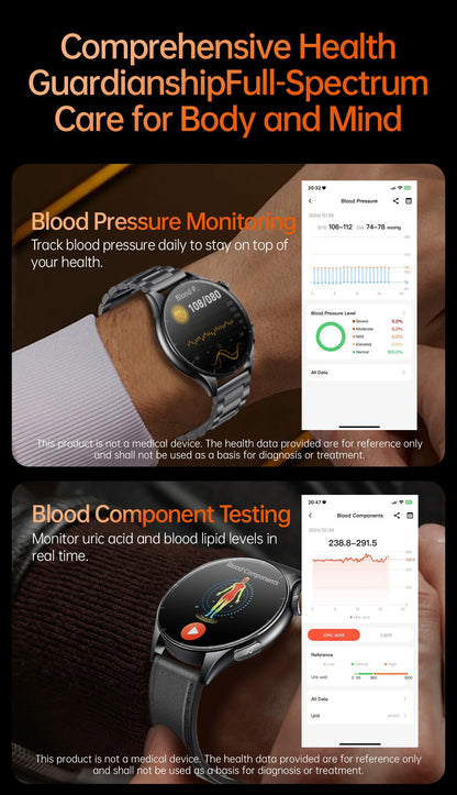 For XIAOMI 2025 New ECG+PPG Smartwatch Precise Uric Acid Blood Lipids Pressure Body Analysis Smart Watch Men BT Call NFC Watches