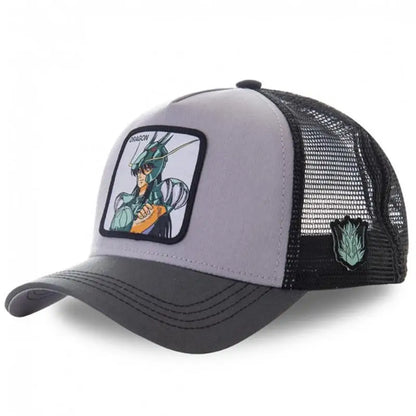 Anime Saint Seiya Cotton Baseball Cap Adjustable Men Women Hip Hop Mesh Trucker Mesh Summer Sun Shading Breathability Cap Hat