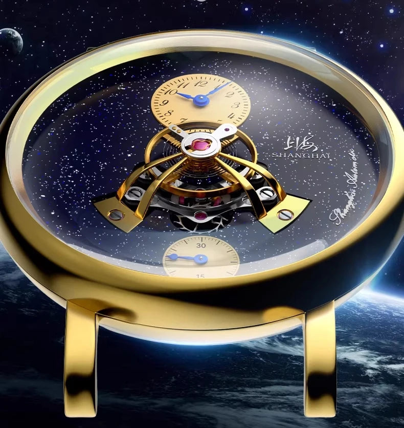 Shanghai The Bund Sky Dome Series Men's Mechanical Watch 42mm Center Flywheel Automatic Watch Limited Edition Brand Watches 865