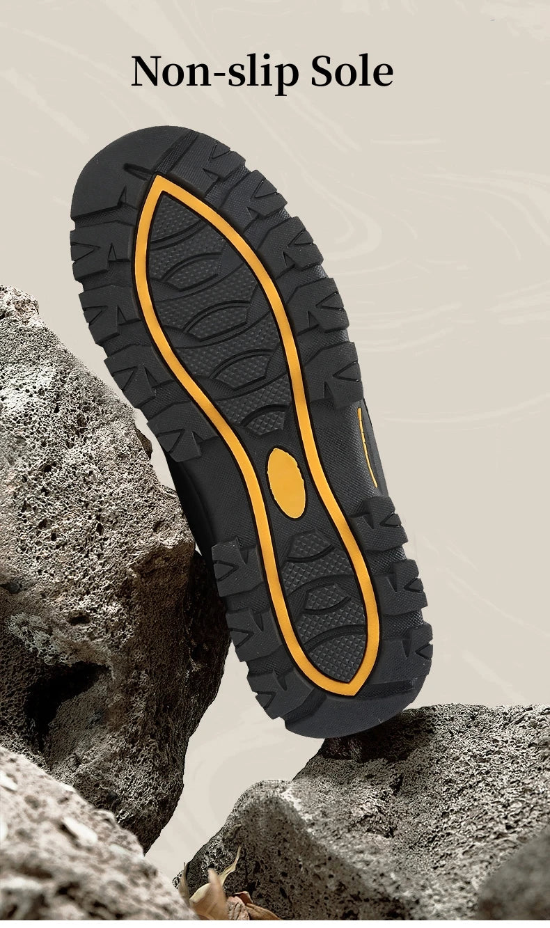 Classic Black Men's Hiking Shoes Outdoor Low Climbing Walking Shoes For Men Trekking Sneakers Non-Slip Mountaineering Shoes Man