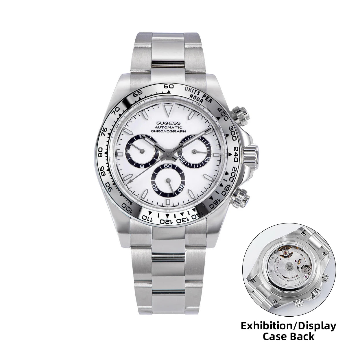 Sugess Diving Men's Watch Panda Automatic Mechanical Chronograph Peacock SL4801 Movement Wristwatch Waterproof Ceramic Bezel New