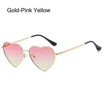 Heart-Shaped Sunglasses Heart Sun Glasses Shades Vintage 90s Glasses UV400 Protection Metal Frame Sunglasses Fancy Accessories