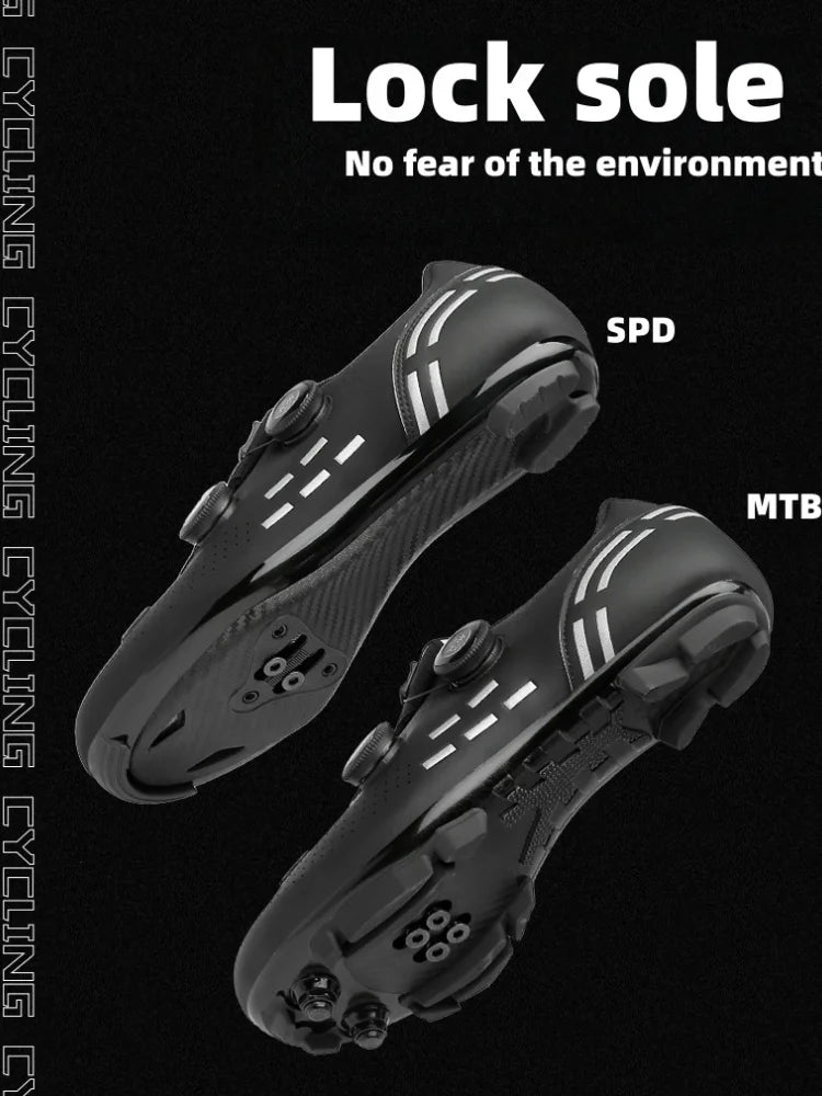 Pantofi de ciclism de înaltă calitate, SPD cu autoblocare pentru bărbați, pantofi sport de curse pentru bicicletă, pantofi de ciclism MTB de munte antiderapanți pentru femei, 36-47