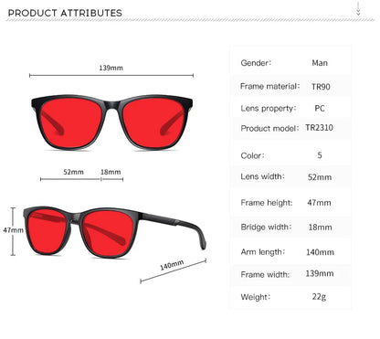 Men Sleep Blue Light Blocking Glasses Women Anti Radiation Computer Eyewear UV500 PC Red Lenses TR90 Square Eyeglasses Frames