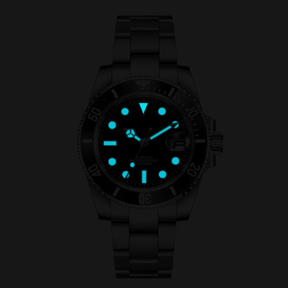 Customized Logo Men's Mechanical Automatic Wristwatch NH35 Movement 40mm Dial 100M Waterproof Sapphire Glass DIY Corgeut
