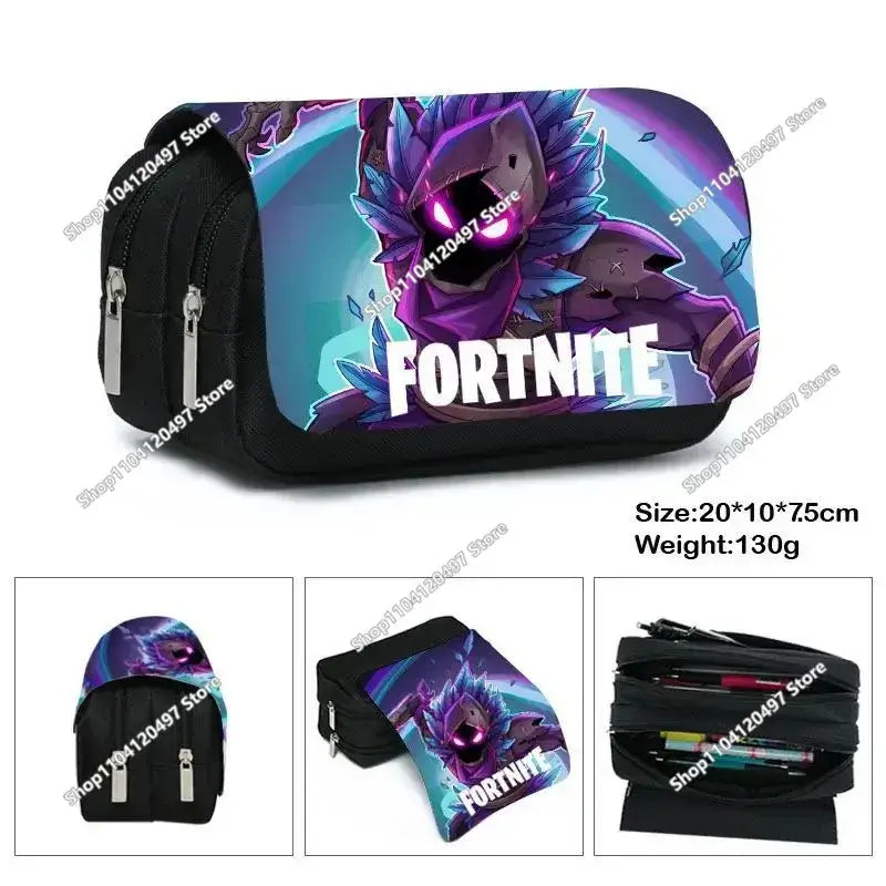 Аниме несесер за моливи Fortnites, кавай, с голям капацитет, водоустойчив ръчен несесер за косплей, офис канцеларски подарък играчка