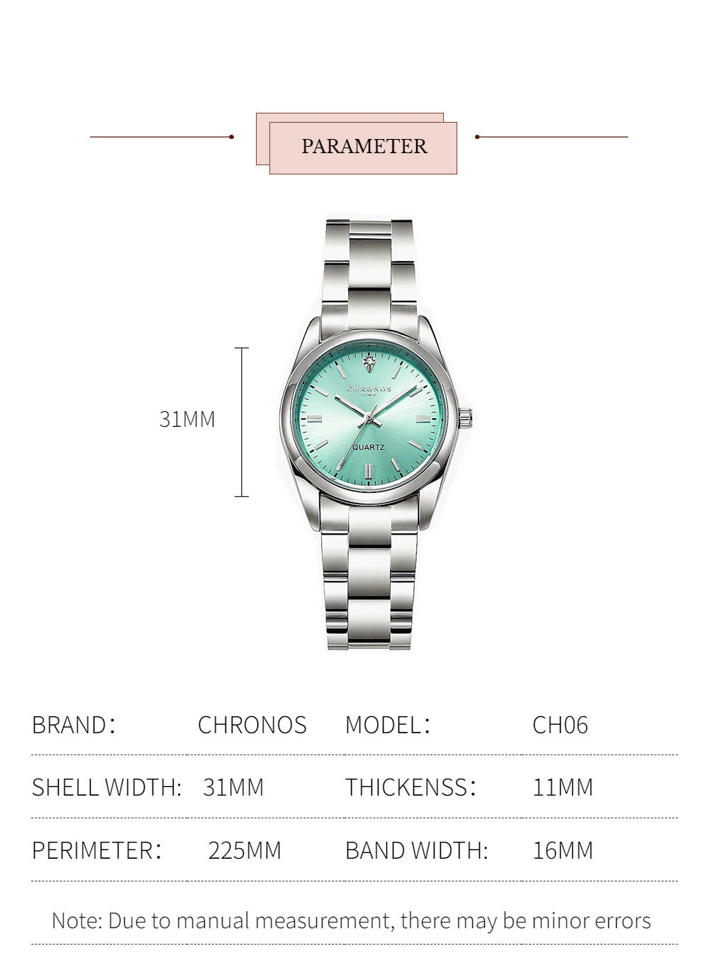 CHRONOS Women's Wrist watch Original Luxury Watches for Ladies Waterproof Stainless Steel Quartz Woman Wristwatch 2023 trend