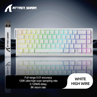 Attack Shark X68HE Gaming Keyboard Wired 8K Polling Hall Effect Magnetic Switch Rapid Trigger SOCD/RS Low Latency Pro Gaming