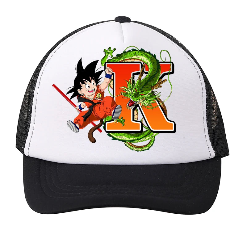Dragons Ball Mesh Baseball Caps Cartoon Son Goku Letter Adult Kids Sports Hats Anime Summer Outdoor Sunshade Peaked Cap Gift New