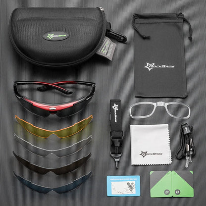 ROCKBROS Polarized Cycling Glasses Sunglasses Men Women Mtb Bike Road Eyewear Bicycle Riding Outdoor Sport Hiking Goggles 5 Lens