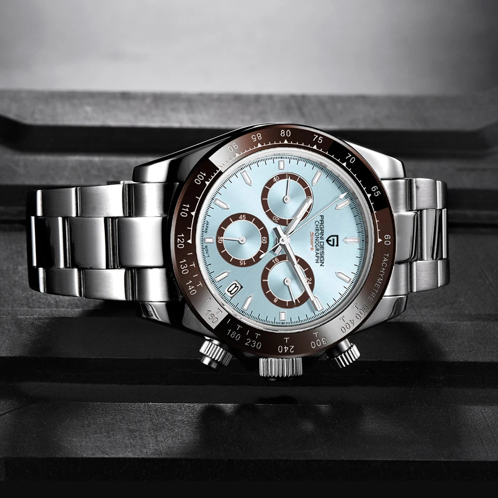 Chronographenuhr für Herren von PAGANI DESIGN – Luxuriöse Quarz-Armbanduhr, leuchtend und wasserdicht.