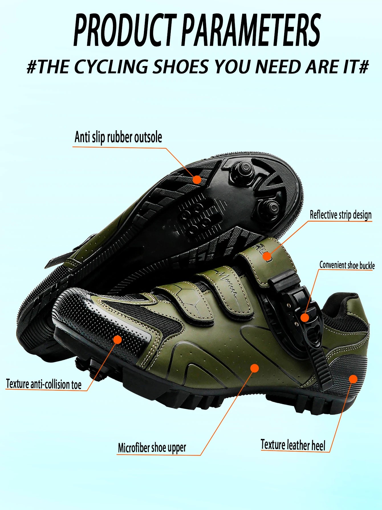 Neutral MTB Cycling Shoes, Compatible With Peloton Road Cycling Shoes, Men's Cycling Sports Shoes, Reflective Strip Design