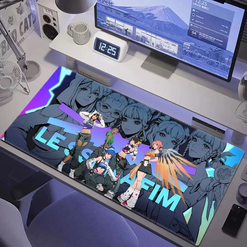Mousepad gaming Sexy Anime Girls HYBXAXC pentru laptop și birou, covoraș moale din cauciuc pentru masă, XXL, mare, pentru computer, joc Overwatch și tastatură