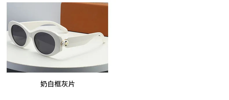 2026 New Oval-Shaped Sunglasses with a European and American Style, Featuring a Unique Metal Snake Head Design, Cross-Border Fashion Versatile Sunglasses for Women with a High-End Feel