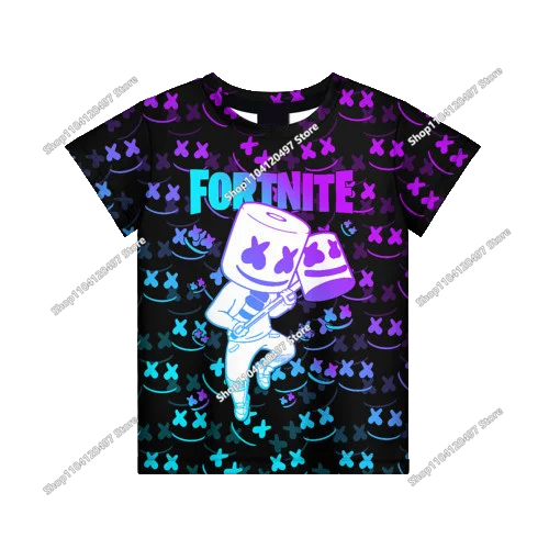 Tricou casual pentru copii Summer Fashion Fortnite Mascot, imprimeu 3D, unisex, pentru băieți și fete, îmbrăcăminte pentru copii, top T-shirt