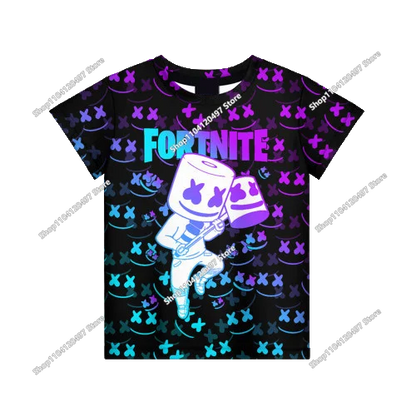 Tricou casual pentru copii Summer Fashion Fortnite Mascot, imprimeu 3D, unisex, pentru băieți și fete, îmbrăcăminte pentru copii, top T-shirt