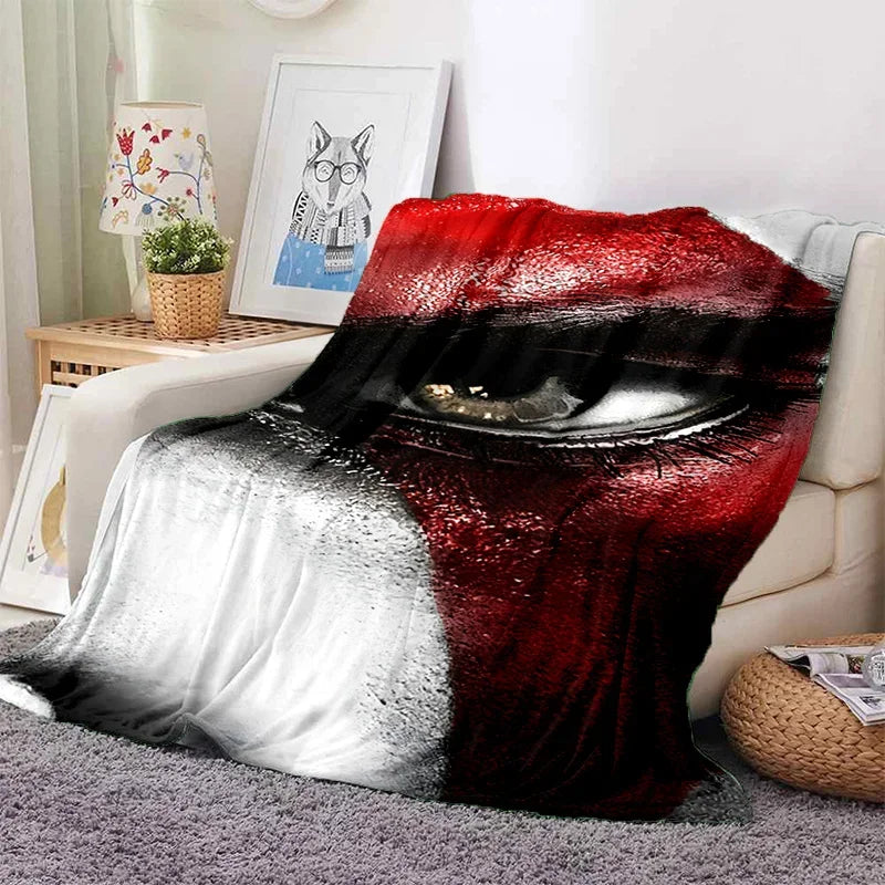 God of War Games Kratos Cartoon Soft Flannel Blanket for Beds Bedroom Sofa Picnic,Throw Blanket for Cover Outdoor Leisure Gift