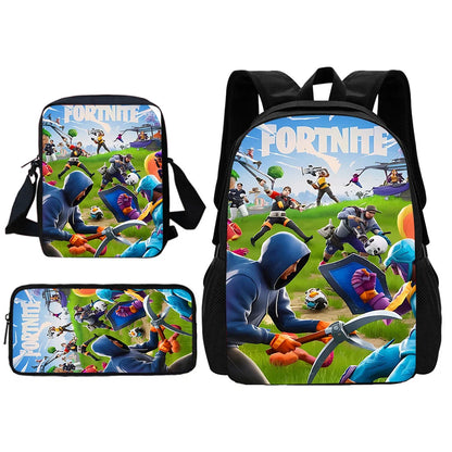 New Game FortniteS Child School Backpack With Shoulder Bag Pencil Bags School Bags for Boys Girls Best Gift