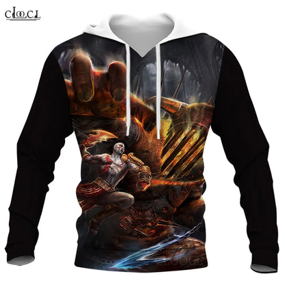 CLOOCL Fashion Game Kratos God of War 3D Full Printed Autumn Men Hoodie Unisex Long Sleeve Hooded Sweatshirt Harajuku Tracksuits
