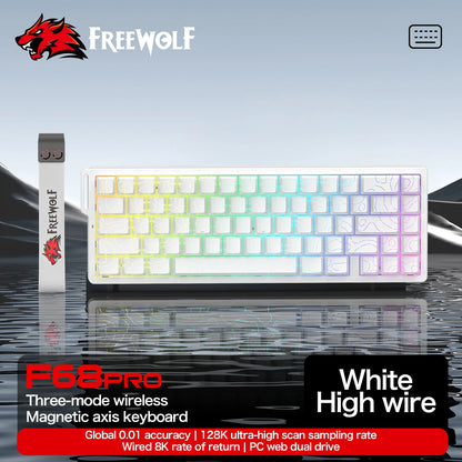 ATTACK SHARK X68HE Magnetic Switch Gaming Keyboard 8KHz Rapid Trigger Mechanical Keyboard | FREEWOLF F68/F68 Pro Wired & Wireless Magnetic Gaming Keyboard