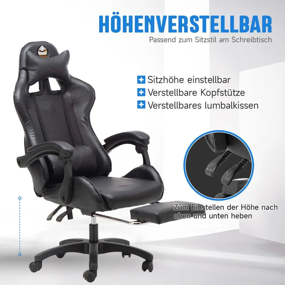Gaming chair Gaming armchair Height Adjustable Office Chair with Adjustable Recumbent Function with Cat Ears and Pillows