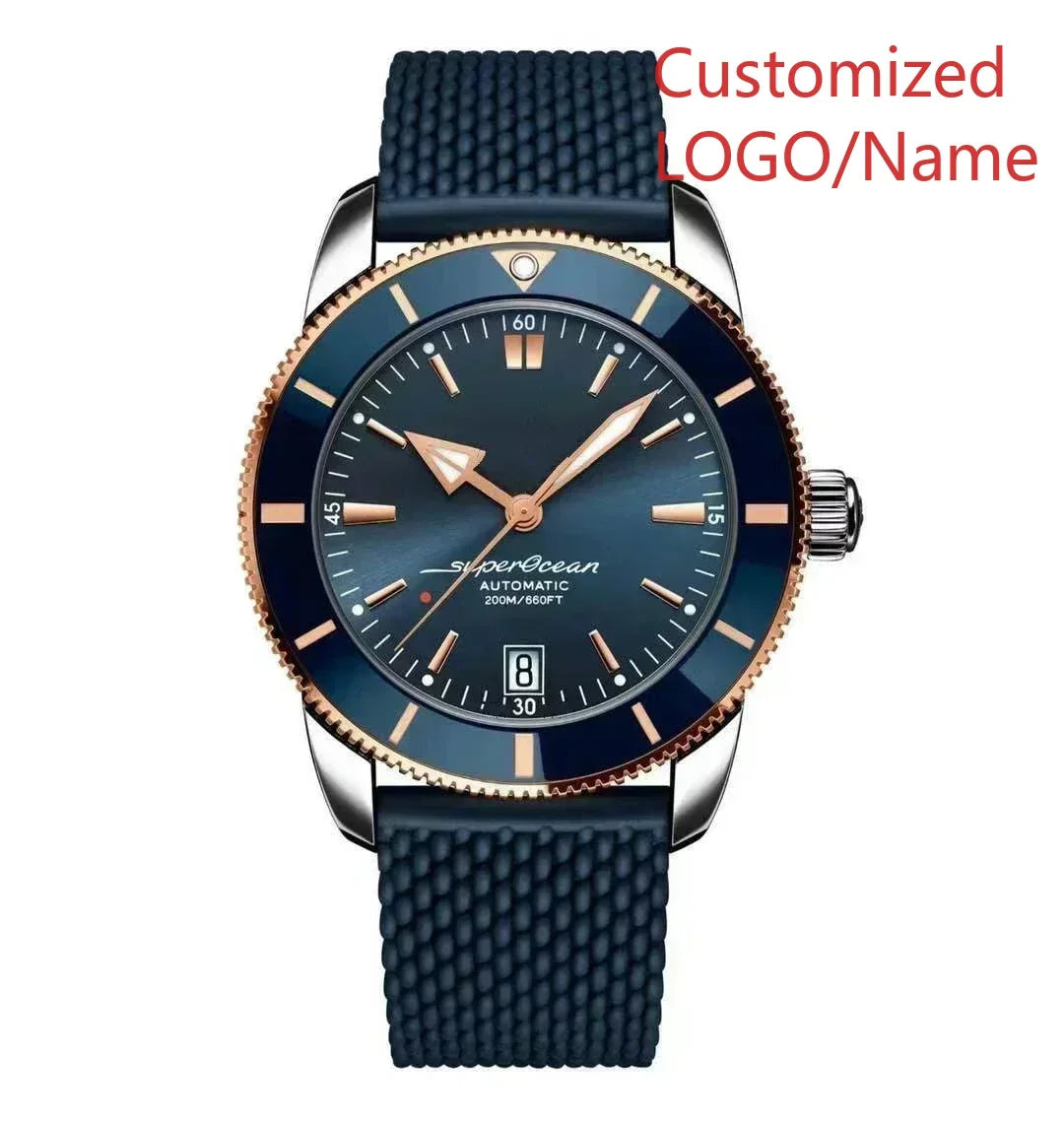 A11 Store Customized Watch Men's Automatic Mechanical Watch Superocean Black Blue Rubber Rose Gold Sport Watches Ceramic