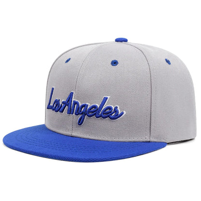 New Fashion Los Angeles Letter Embroidered Flat Edge Hat Men's Retro Hip Hop Hat Women's Outdoor Leisure Sunshade Baseball Hat