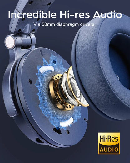 OneOdio Monitor 60 Wired HiFi Headphones Professional Studio DJ Headphones with 50mm Driver, Stereo Over Ear Headset, Detachable Cable & Microphone