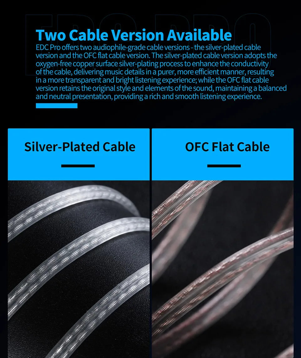 KZ EDC Pro Wired In-Ear Earphones with Large Dynamic Drivers, HiFi Monitor Bass Earphones, Detachable Cable, Noise Isolating Wired Headphones with Microphone