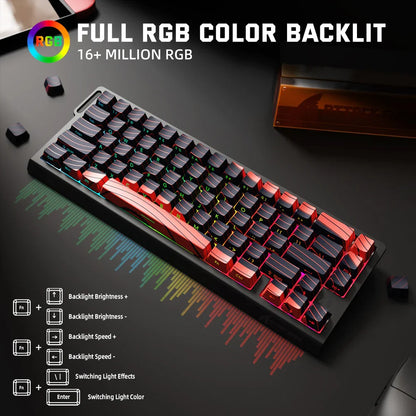 ATTACK SHARK X68PRO HE Wireless Rapid Trigger Gaming Keyboard with Adjustable Actuation,Hot-Swap,RGB Backlit,BT/2.4GHz/Wired